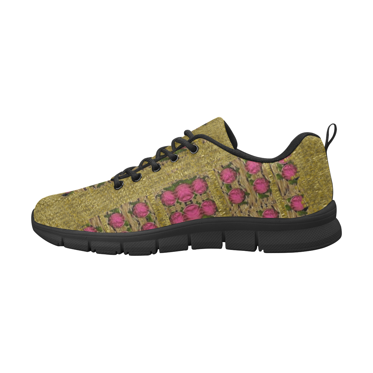 Bloom in gold shine and you shall be strong Women's Breathable Running Shoes (Model 055)
