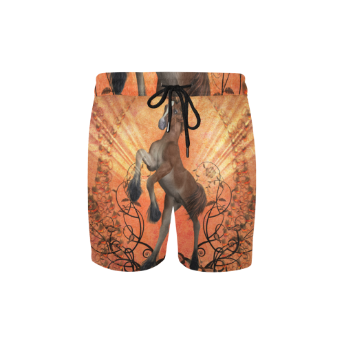 Awesome, cute foal with floral elements Men's Mid-Length Swim Shorts (Model L39)