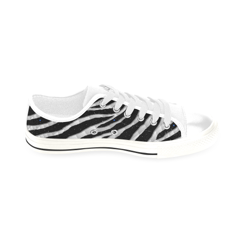 Ripped SpaceTime Stripes - White Men's Classic Canvas Shoes/Large Size (Model 018)