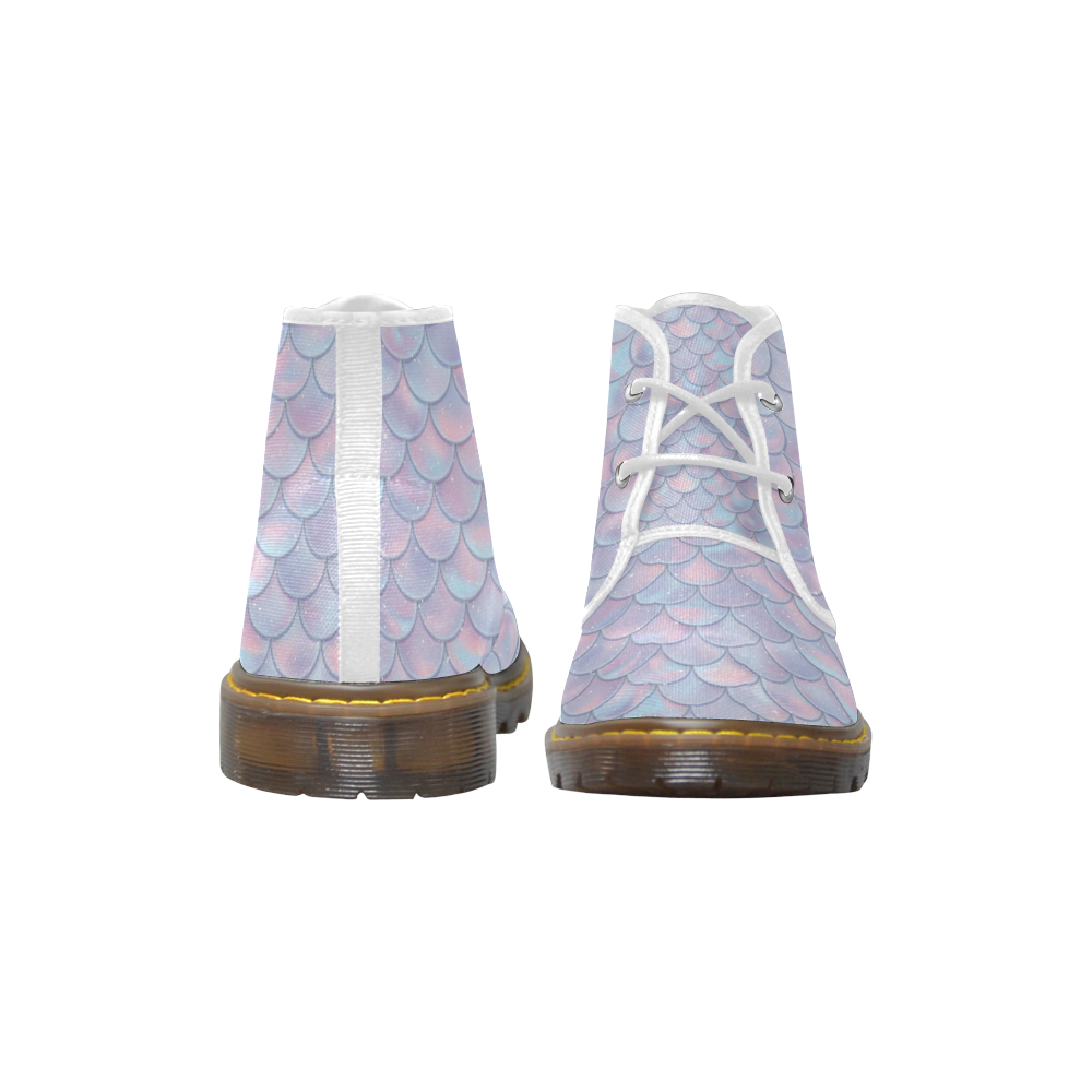 Mermaid Scales Women's Canvas Chukka Boots (Model 2402-1)
