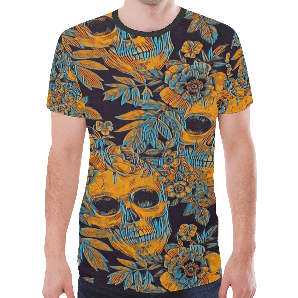 Woke Skulls Gold Festival 239 New All Over Print T-shirt for Men (Model T45)