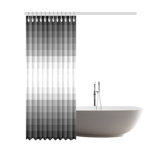 Grey, black, white multicolored stripes Shower Curtain 69"x84"
