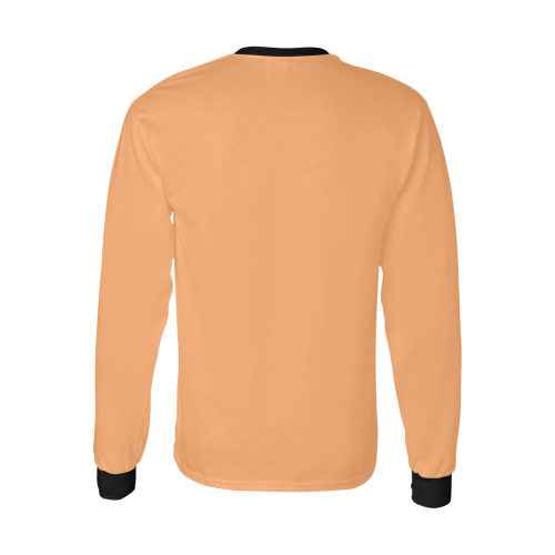 Whoareyou? Off-Orange Men's All Over Print Long Sleeve T-shirt (Model T51)