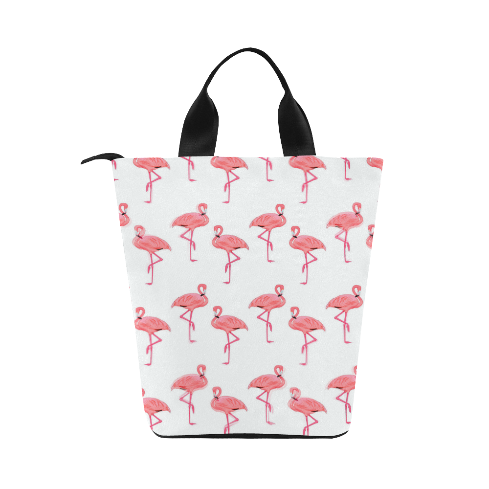 Classic Pink Flamingo Pattern Nylon Lunch Tote Bag (Model 1670)