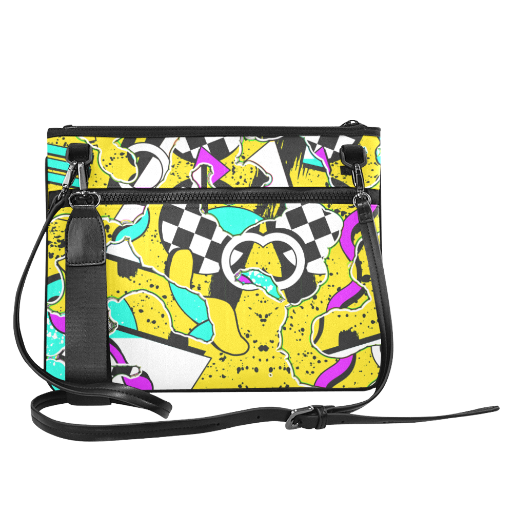 Shapes on a yellow background Slim Clutch Bag (Model 1668)
