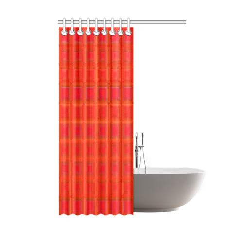 Red orange multicolored multiple squares Shower Curtain 48"x72"