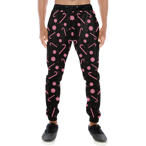 Candy CANE Men's All Over Print Sweatpants/Large Size (Model L11)