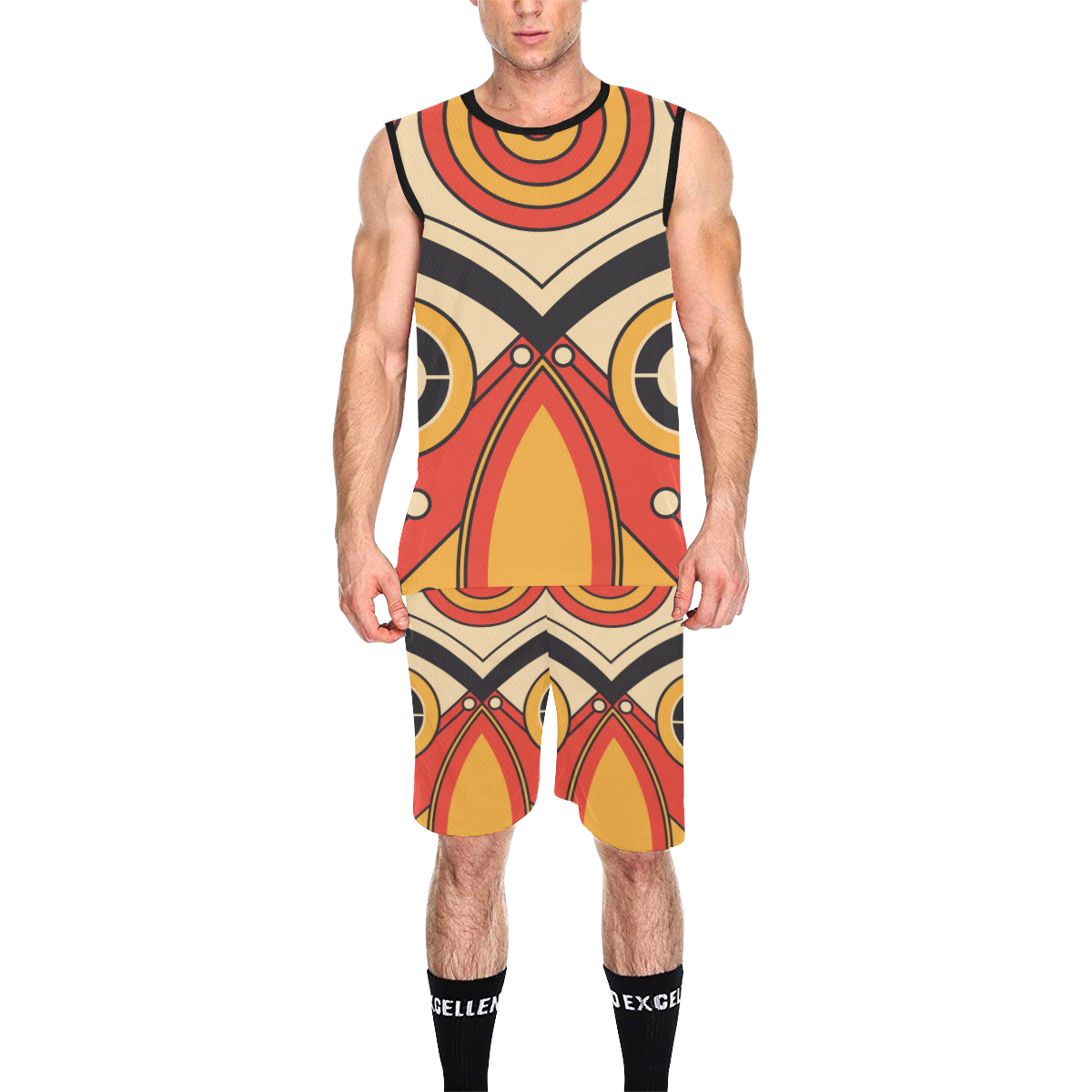 Geo Aztec Bull Tribal All Over Print Basketball Uniform