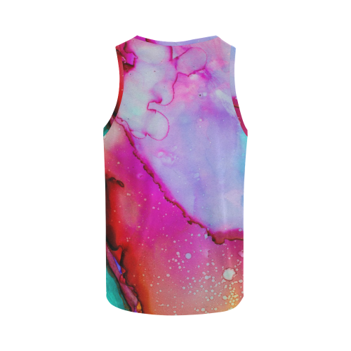 Red purple green ink All Over Print Tank Top for Men (Model T43)