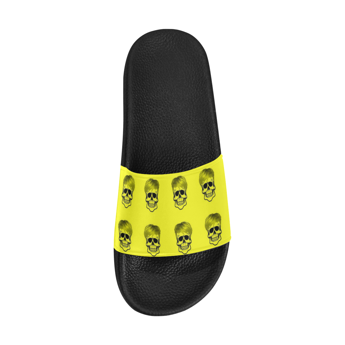 Funny Skull Pattern, yellow Women's Slide Sandals (Model 057)