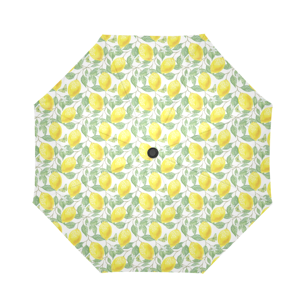 Lemons And Butterfly Auto-Foldable Umbrella (Model U04)