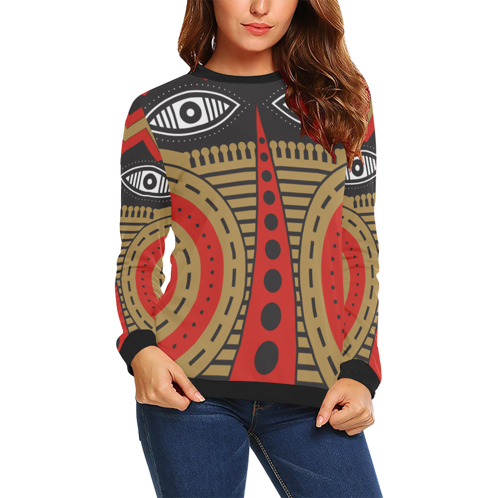 illuminati tribal All Over Print Crewneck Sweatshirt for Women (Model H18)