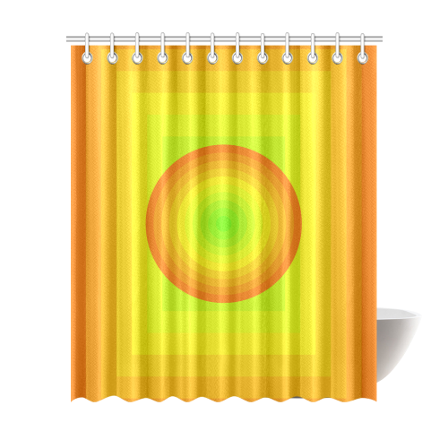 Golden orange multicolored multiple squares Shower Curtain 72"x84"