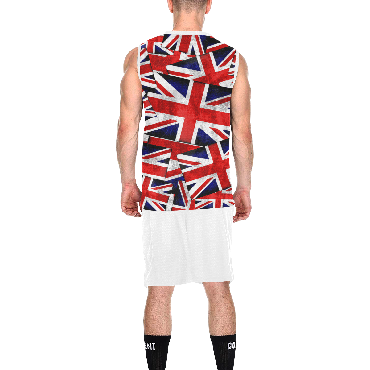 Union Jack British UK Flag - White All Over Print Basketball Uniform