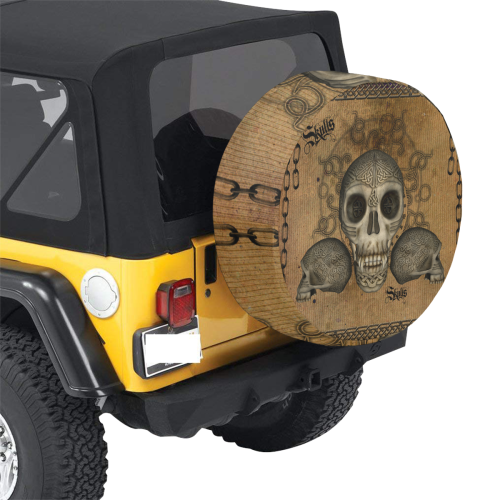 Awesome skull with celtic knot 34 Inch Spare Tire Cover
