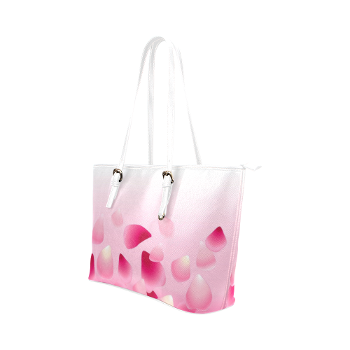 Rose Petals Leather Tote Bag/Small (Model 1651)