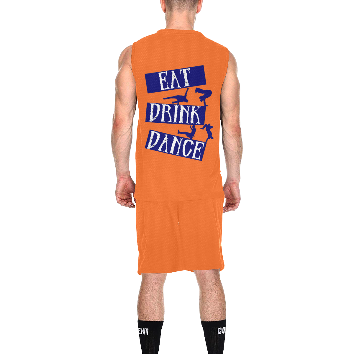 Break Dancing Blue / Orange All Over Print Basketball Uniform