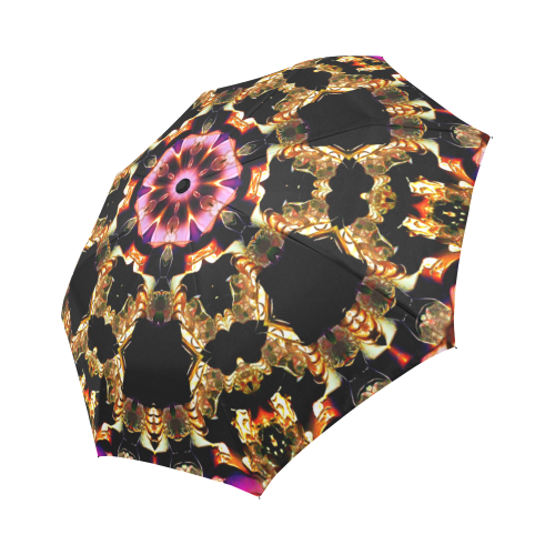 Pink, Black and Gold Mandala Auto-Foldable Umbrella (Model U04)