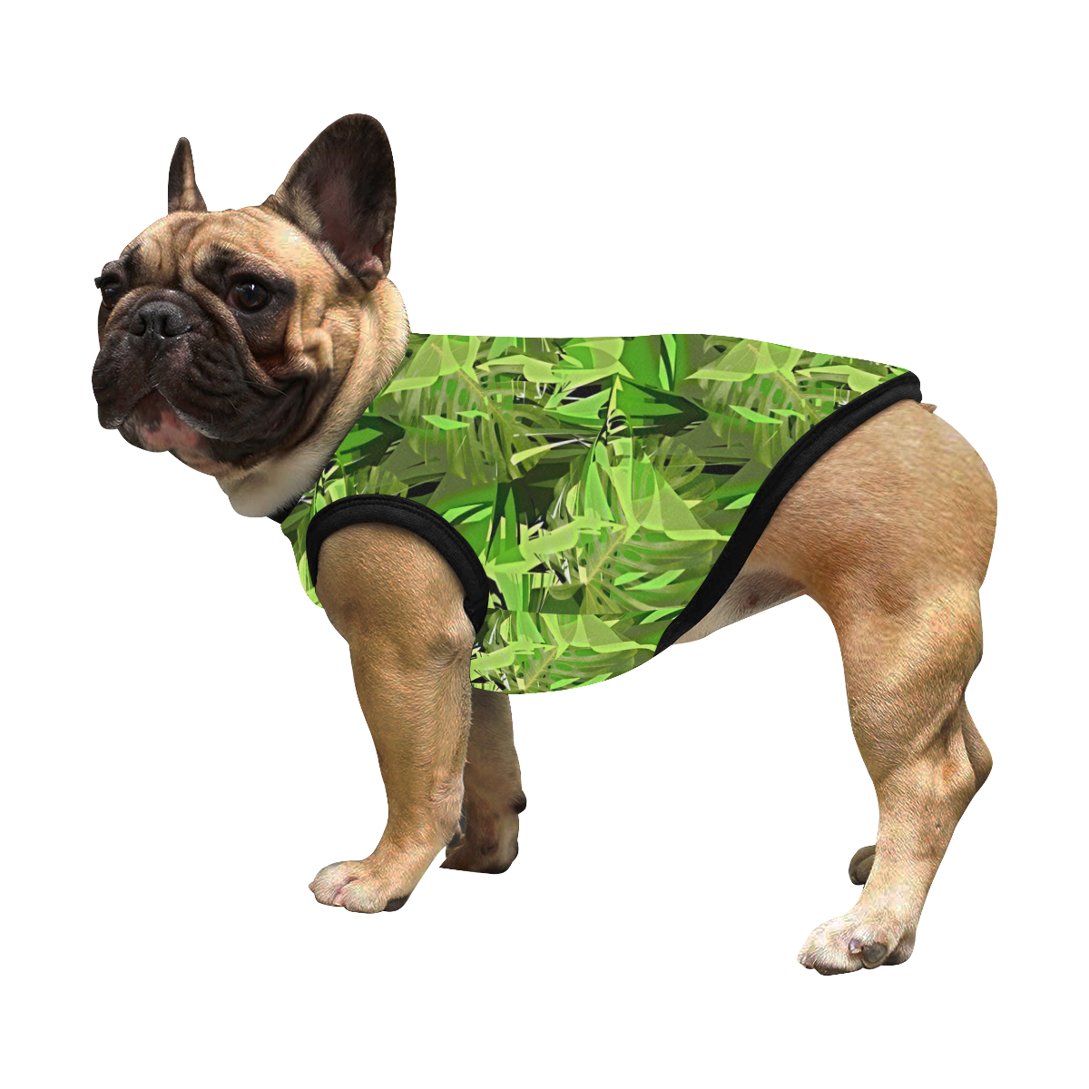 Tropical Jungle Leaves Camouflage All Over Print Pet Tank Top