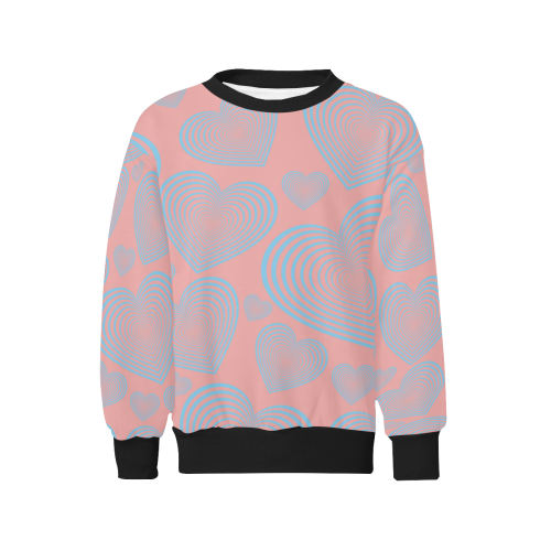 Abstract  heart Kids' All Over Print Sweatshirt (Model H37)