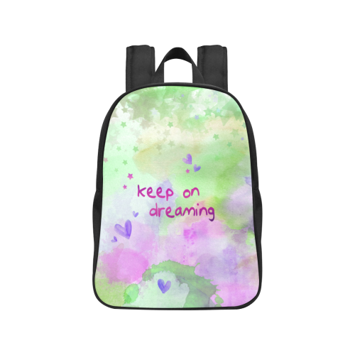 KEEP ON DREAMING - lilac and green Fabric School Backpack (Model 1682) (Medium)