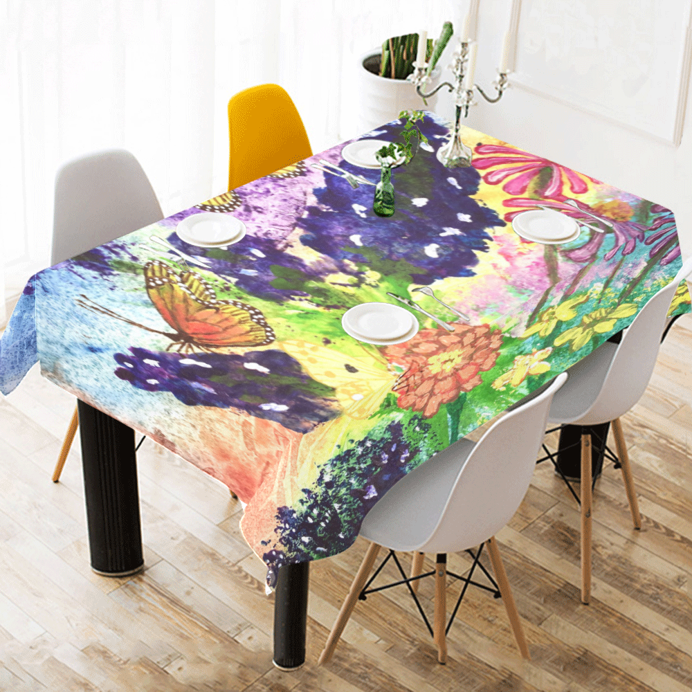 Bluebonnet Bouquet 52x70 Tablecloth Cotton Linen Tablecloth 52"x 70"