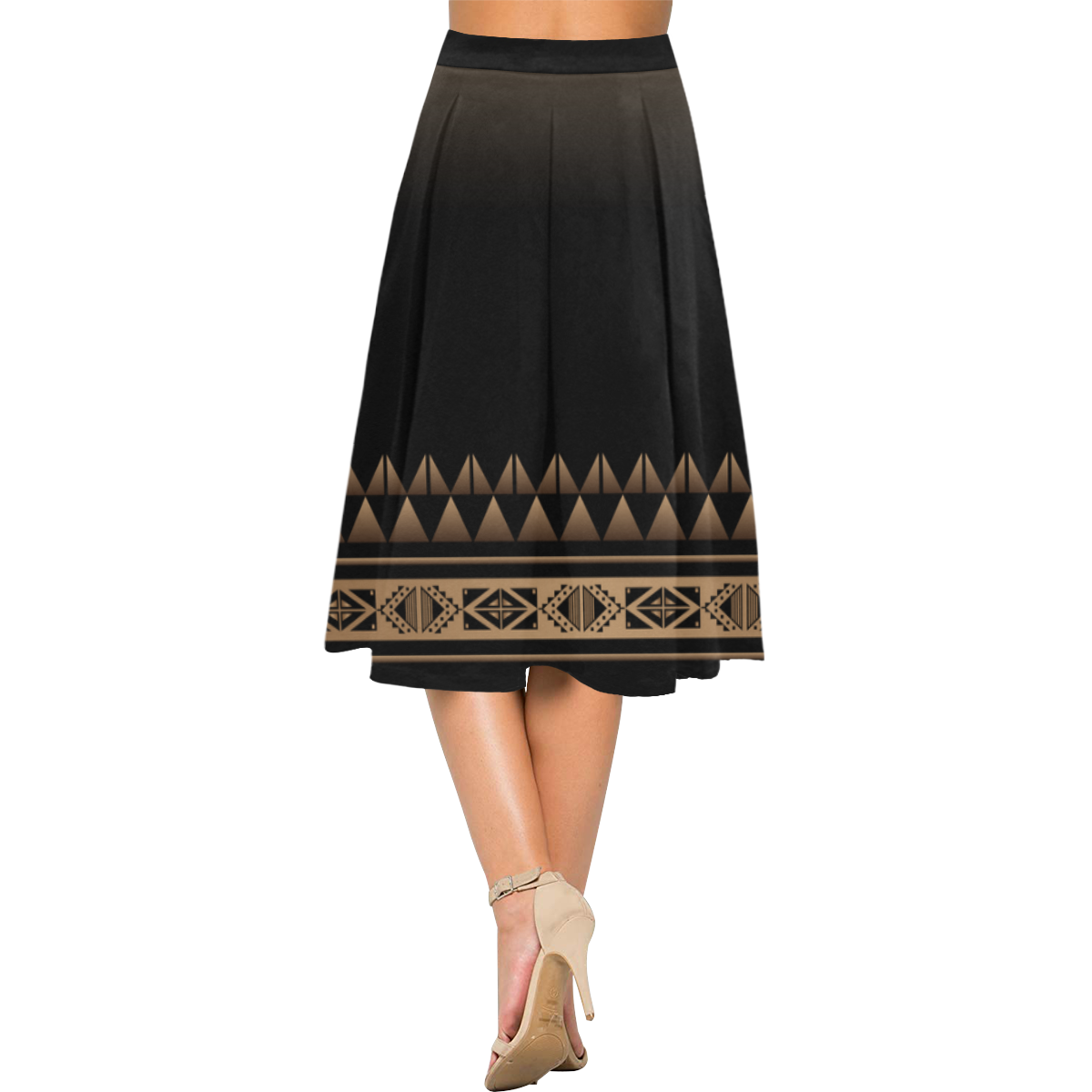 Honor and Strenght Brown Black Aoede Crepe Skirt (Model D16)