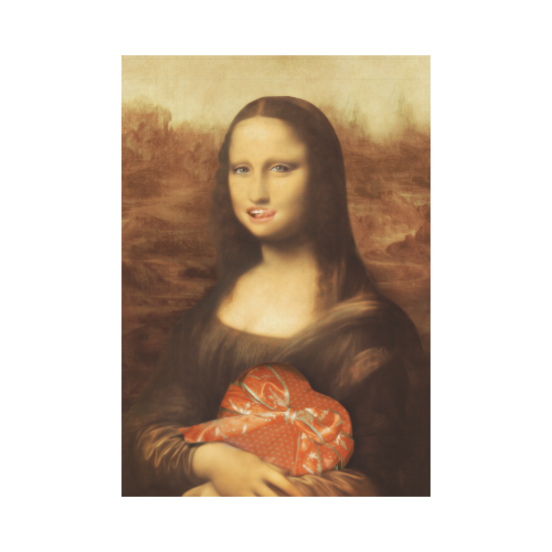 Mona Lisa Valentine's Day Garden Flag 28''x40'' （Without Flagpole）