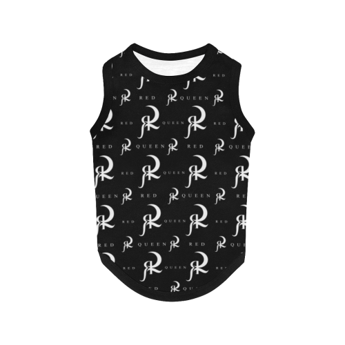 RED QUEEN WHITE SYMBOL LOGO ALL OVER PRINT BLACK All Over Print Pet Tank Top