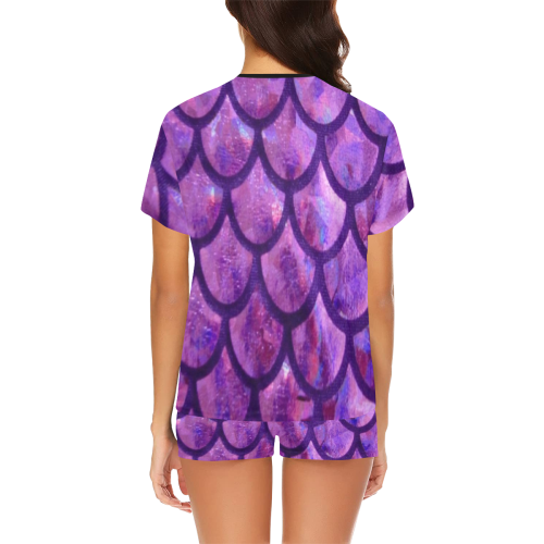 Mermaid SCALES Purple Women's Short Pajama Set