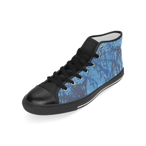 Blue splatters Men’s Classic High Top Canvas Shoes (Model 017)