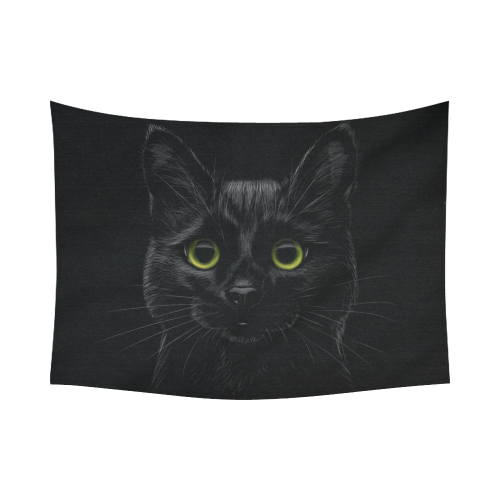 Black Cat Cotton Linen Wall Tapestry 80"x 60"