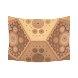 3-D Fractal in Earth Tones Cotton Linen Wall Tapestry 80"x 60"