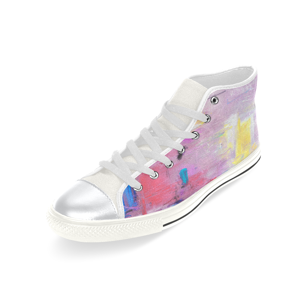 Little purple High Top Canvas Shoes for Kid (Model 017)
