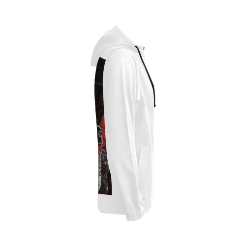 Red Queen Band White All Over Print Full Zip Hoodie for Women (Model H14)