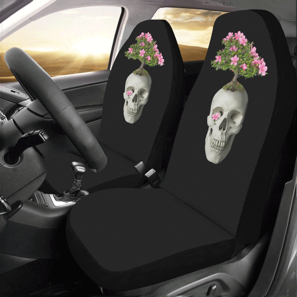 Bonsai Skull Car Seat Covers (Set of 2)
