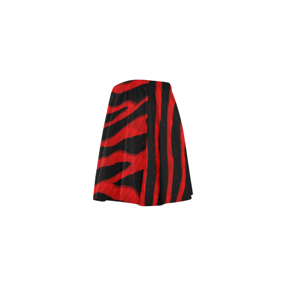 Ripped SpaceTime Stripes - Red Mini Skating Skirt (Model D36)