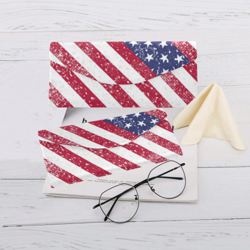 American Flag Distressed Custom Foldable Glasses Case