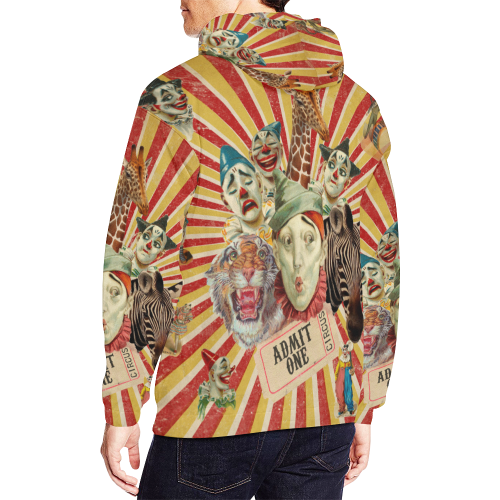 Funny Circus Clowns All Over Print Hoodie for Men/Large Size (USA Size) (Model H13)