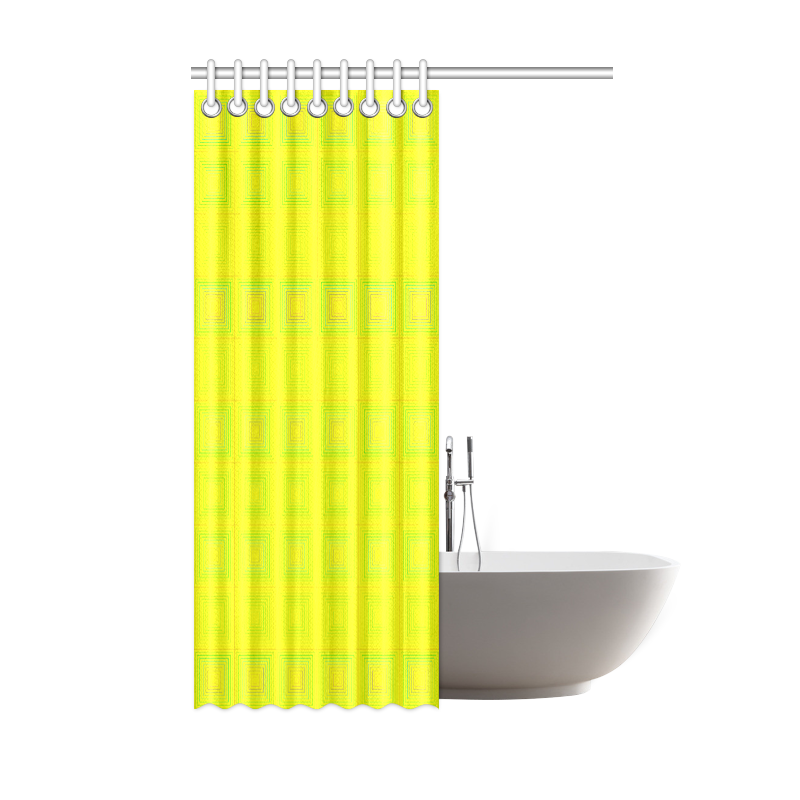 Yellow multicolored multiple squares Shower Curtain 48"x72"