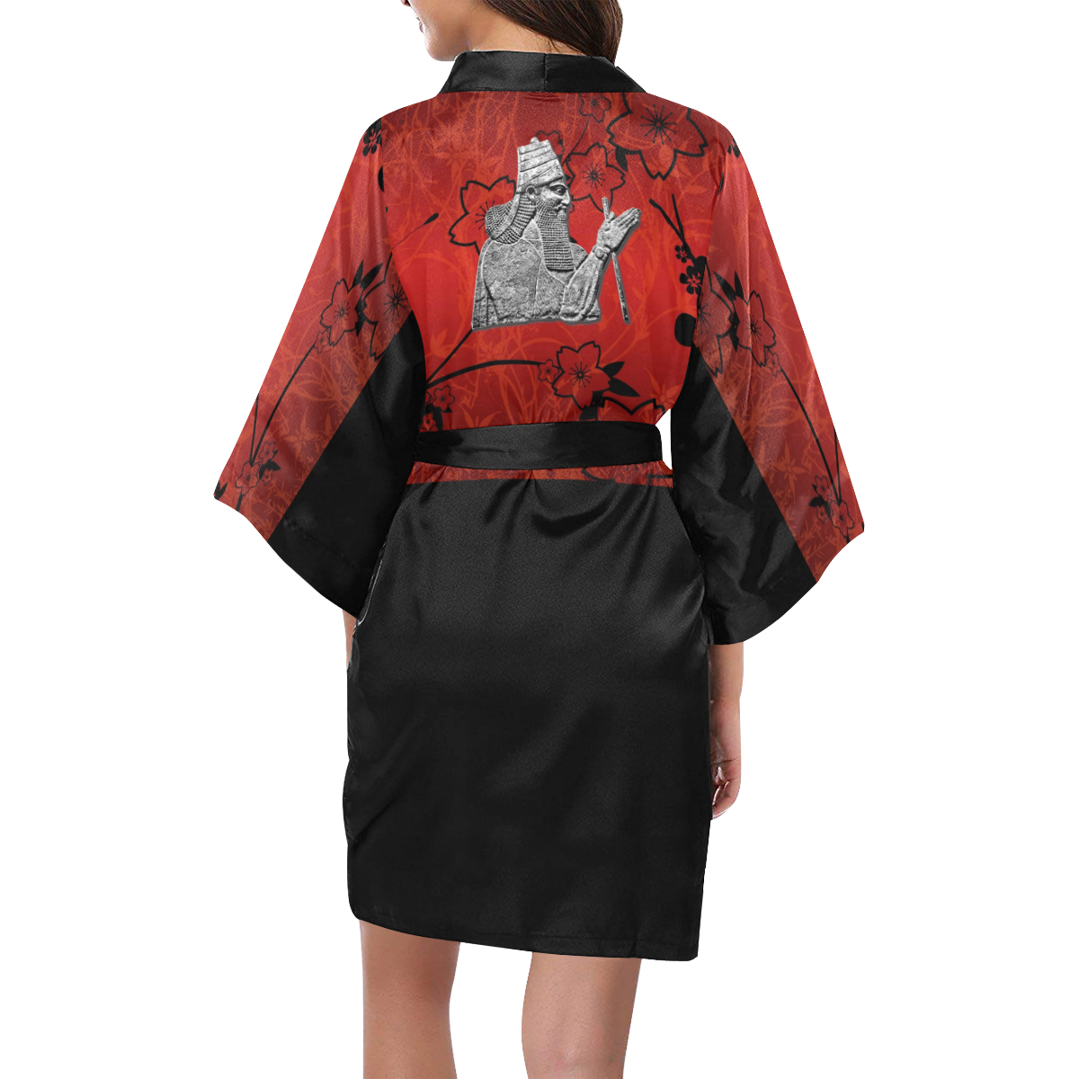 Elegant Burgundy Kimono Robe