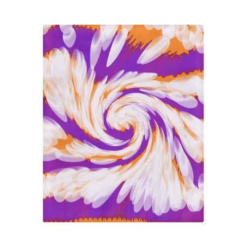 Purple Orange Tie Dye Swirl Abstract Duvet Cover 86"x70" ( All-over-print)
