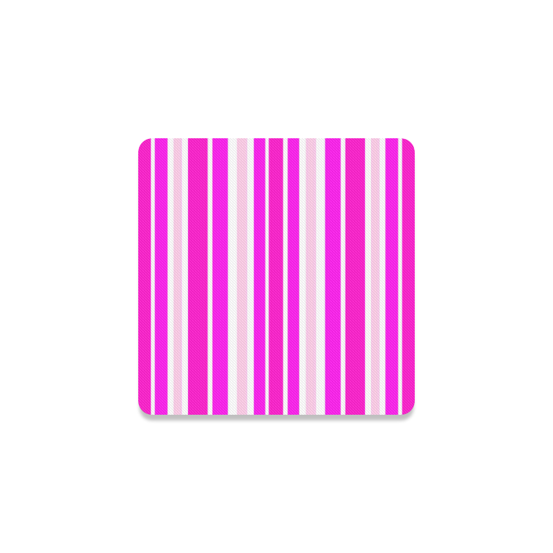 Summer Pinks Stripes Square Coaster