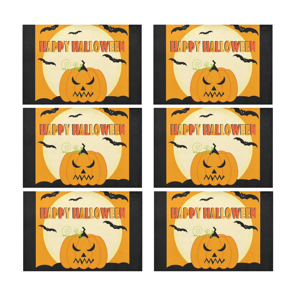 Happy Halloween Jack-O-Lantern Placemat 12’’ x 18’’ (Set of 6)