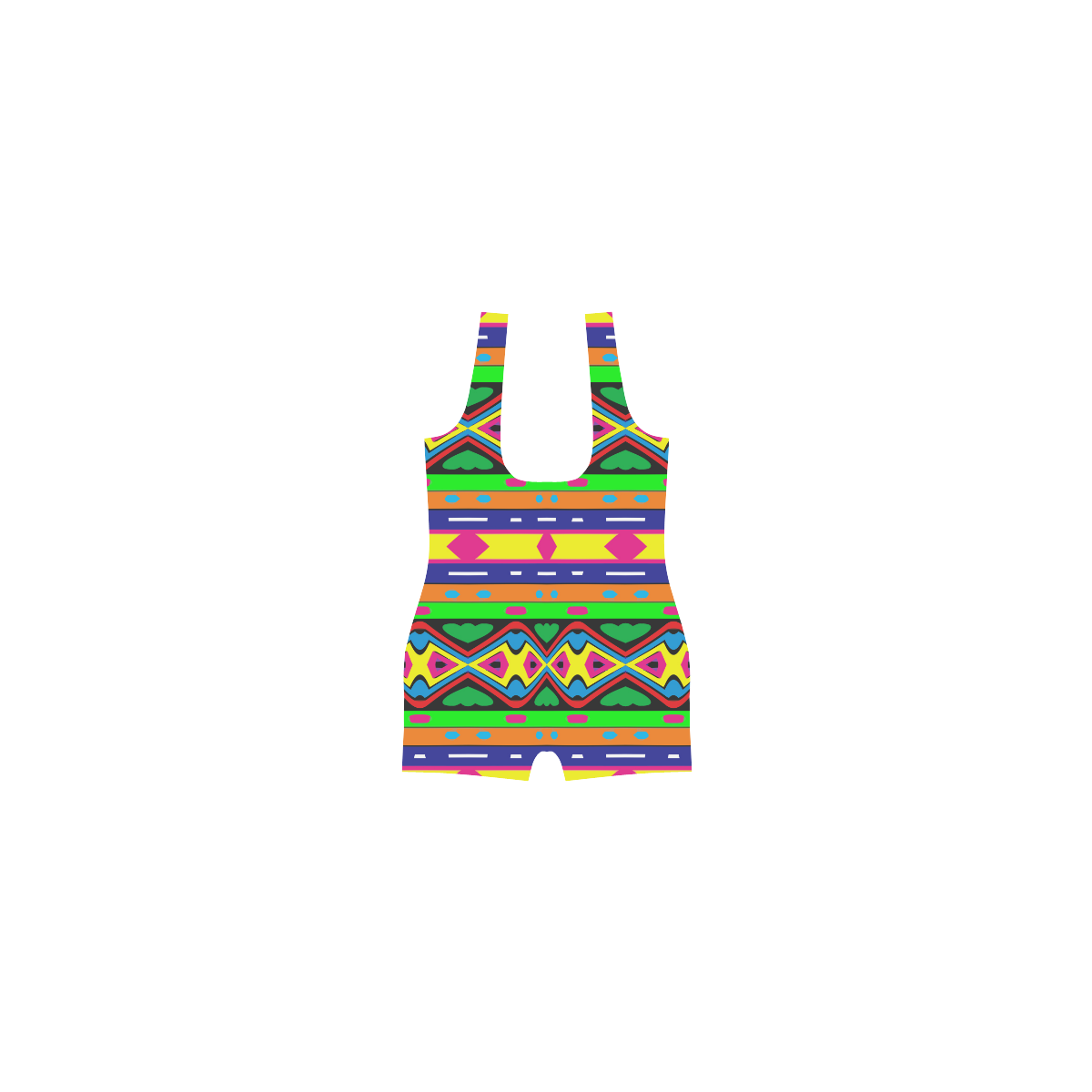 Distorted colorful shapes and stripes Classic One Piece Swimwear (Model S03)
