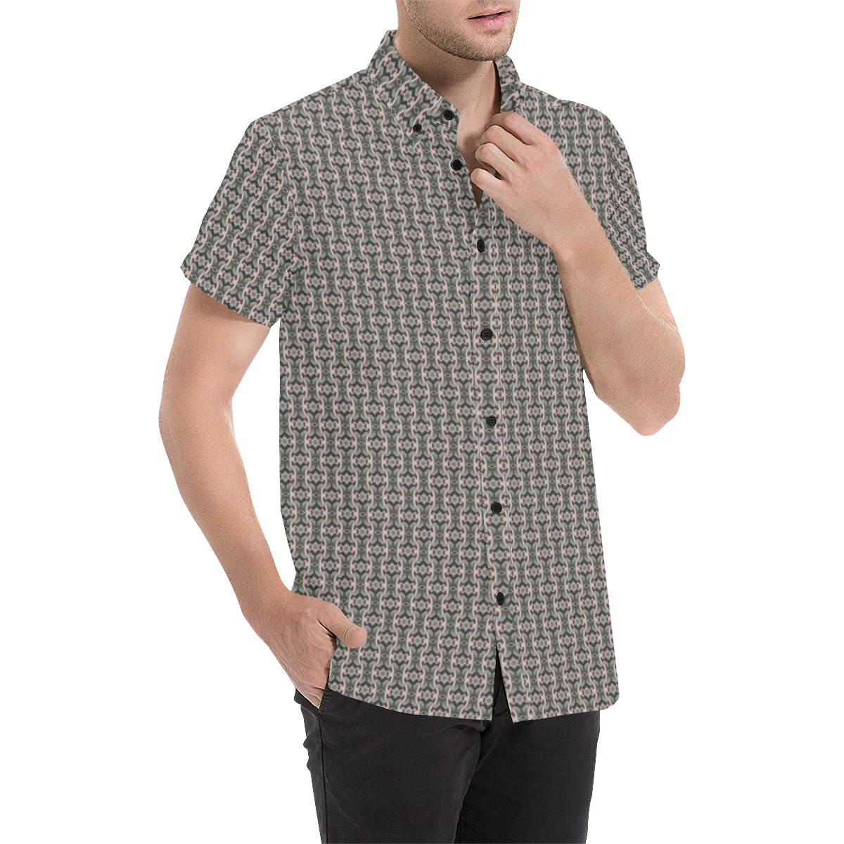 Model #10c| Men's All Over Print Short Sleeve Shirt (Model T53)