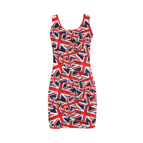 Union Jack British UK Flag Medea Vest Dress (Model D06)