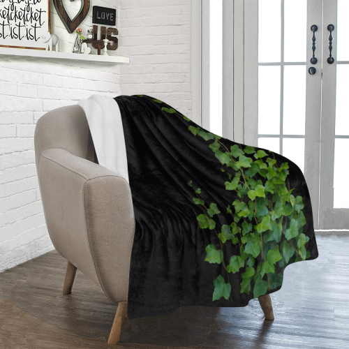 Vines, climbing plant watercolor Ultra-Soft Micro Fleece Blanket 40"x50"