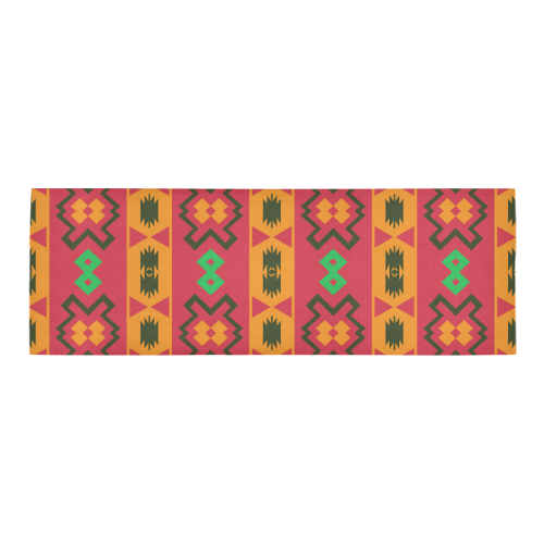 Tribal shapes in retro colors (2) Area Rug 9'6''x3'3''