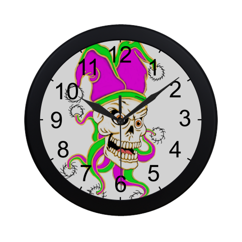 Jester Skull Circular Plastic Wall clock